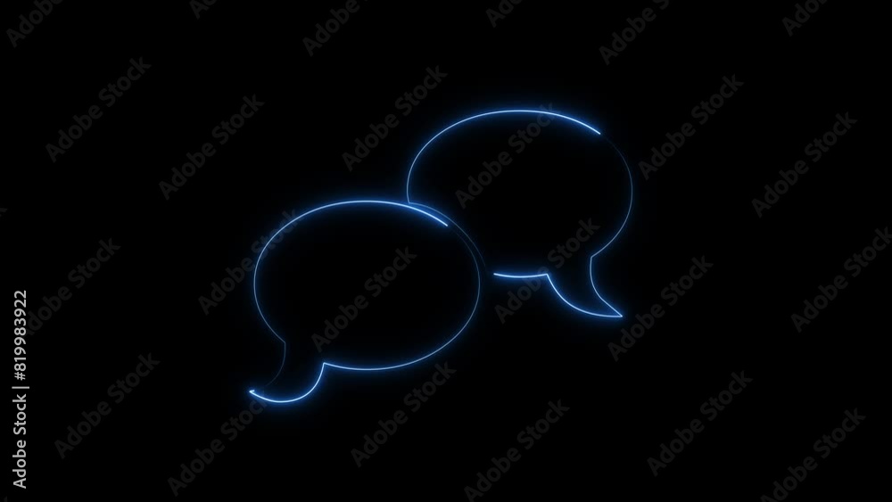Neon light two massage icon animation Neon light two massage icon animation