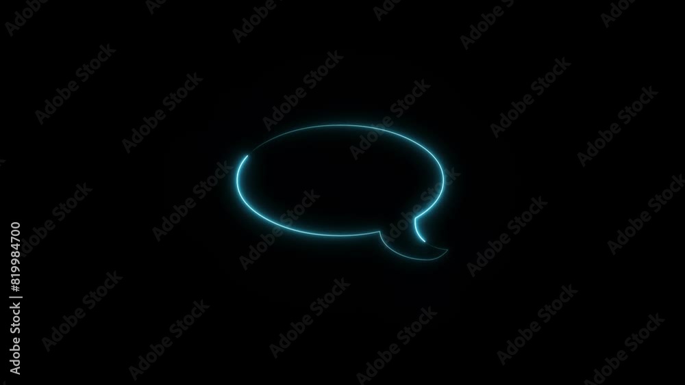Glowing neon light massage icon animation Glowing neon light massage icon animation