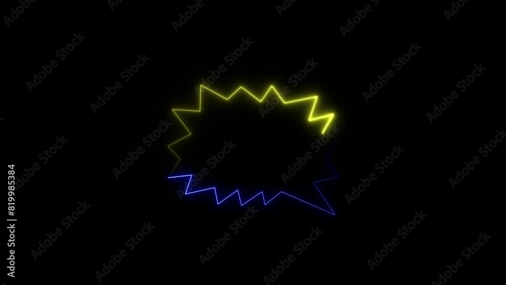 Abstract neon line zigzag frame loop animation. 4k frame concept Abstract neon line zigzag frame loop animation. 4k frame concept