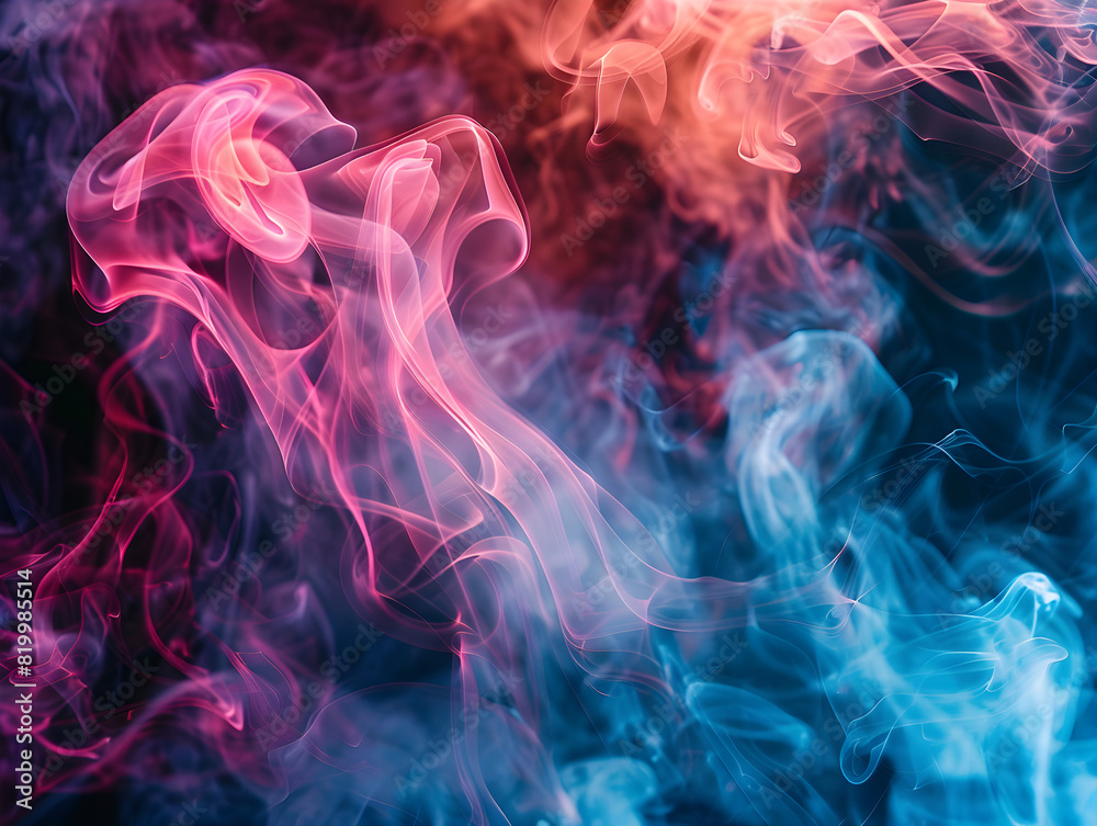 Mesmerizing Gradient Smoke Vapor Swirls Against Dark Background | Abstract Colorful Nebula Effect Featuring Pink, Blue, and Orange Hues in Dynamic Motion - Captivating Ethereal Fluidity Mesmerizing Gradient Smoke Vapor Swirls Against Dark Background | Abstract Colorful Nebula Effect Featuring Pink, Blue, and Orange Hues in Dynamic Motion - Captivating Ethereal Fluidity