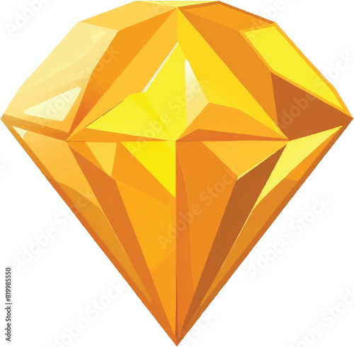 Gold diamond isolated on white background