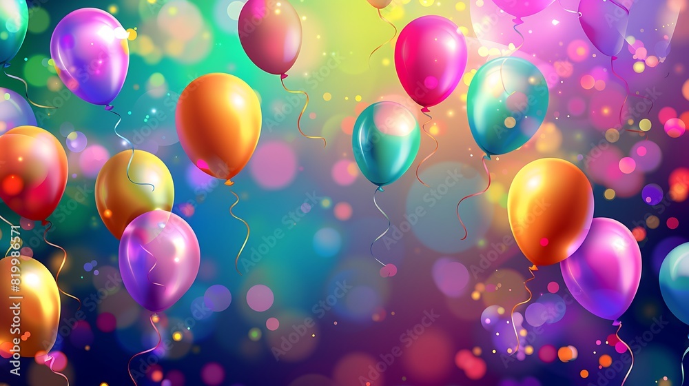 3d Colorful joyful party mood balloons background image generative AI 3d Colorful joyful party mood balloons background image generative AI