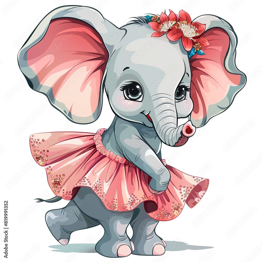 Obraz premium Elephant vintage glam dress