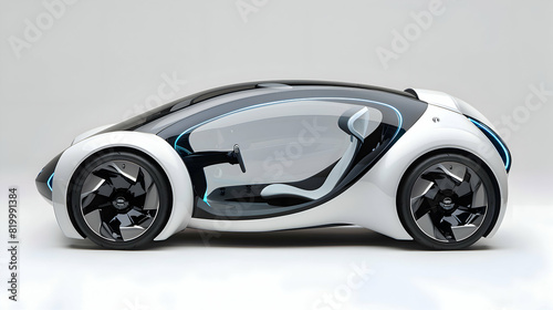 Futuristic Driverless Autonomous Car - Innovative Smart Mobility Concept photo