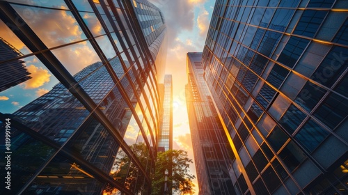 Office Buildings Under the Sunset