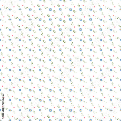 Flat design small flowers pattern design