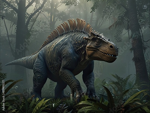 A 3D rendering of a gigantic Tyrannosaurus Rex  a prehistoric carnivore from the Cretaceous period