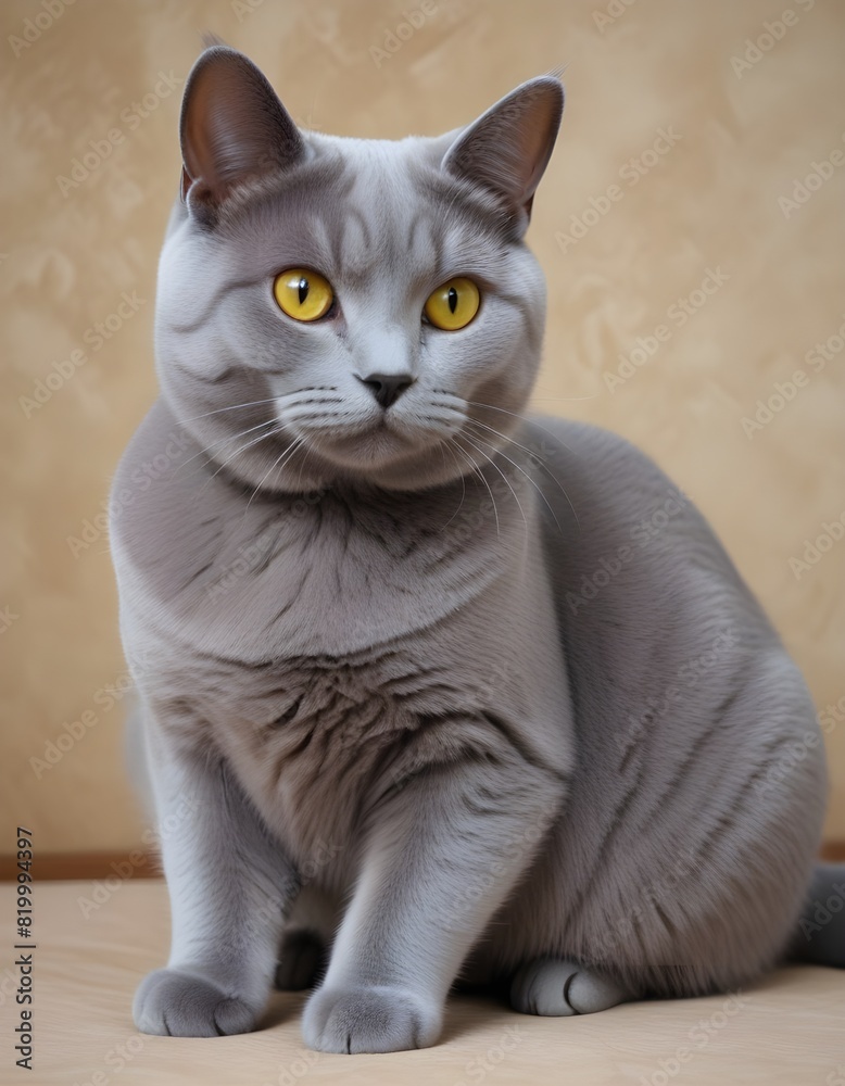 Obraz premium Chartreux cat yellow 