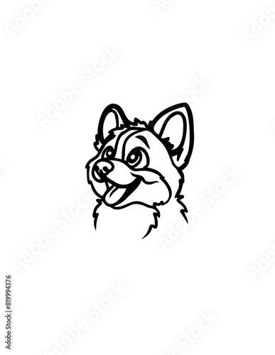 Corgi dog vector graphic SVG perfect cut file, dog outline 