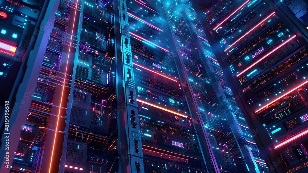 High-Resolution Illustration of Cloud Storage Center Technology