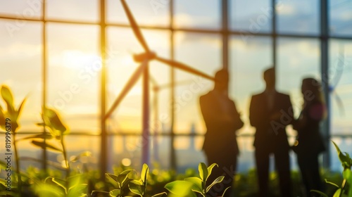 Wallpaper Mural Investors and Technicians Discuss Wind Turbine Power Generation Torontodigital.ca