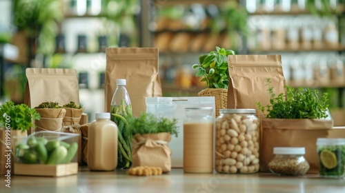 ackaging Solutions for a Sustainable Future: Highlight eco-friendly packaging materials derived from petrochemicals, reducing environmental impact without compromising functionality --ar 16:9 photo