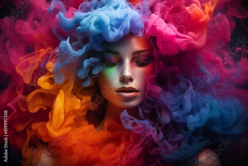 A mysterious and colorful smoke portrait © nattapon