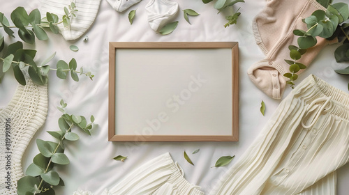 Step into the virtual realm of pregnancy joy with an overhead view capturing the essence of announcement bliss.