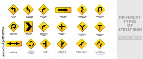 set of international Street sign on white isolated vector