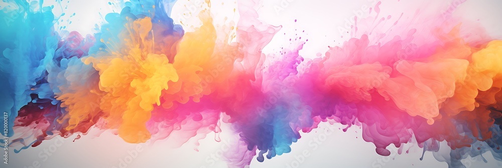 Background graphics with watercolor splashes.