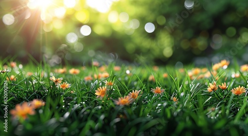 Field of Grass With Pink and White Flowers