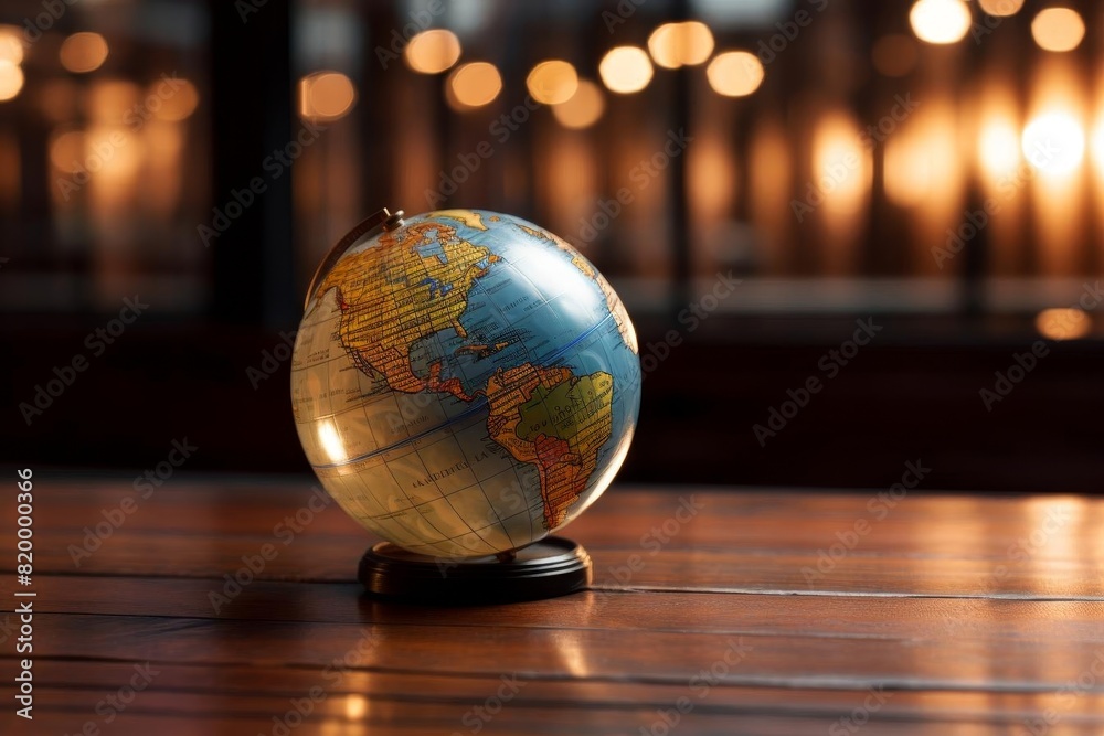 A small globe on a table, highlighting global issues A small globe on a table, highlighting global issues