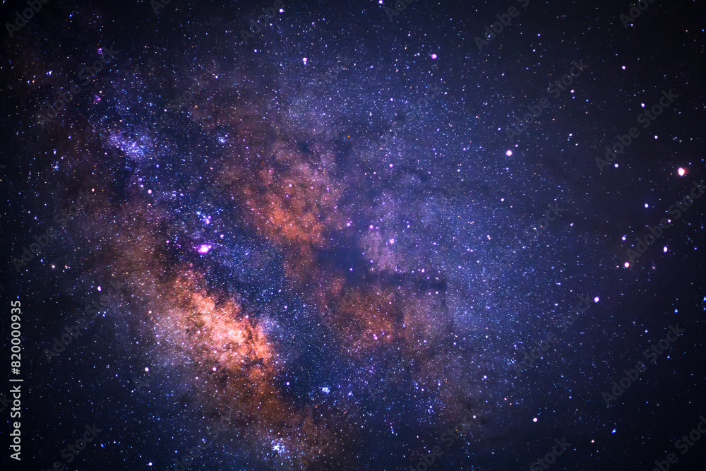 Fototapeta premium The center of Milky way galaxy with stars and space dust in the universe