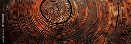 Close-up of swirling wood patterns enhanced by rich dark tones and intricate textures.
