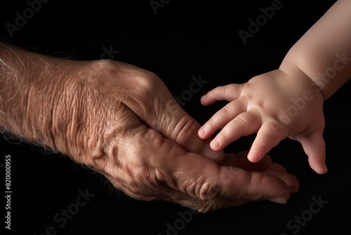 A baby is being held by an older person generated by AI