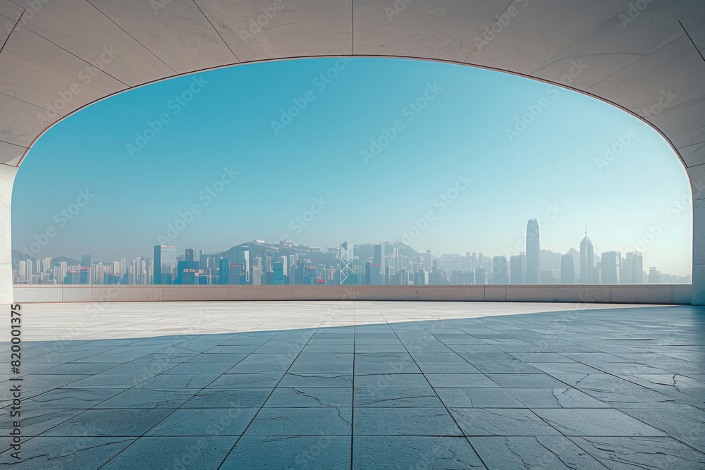 Fototapeta premium Modern buildings by the lake. The modern urban skyline is in the background. 