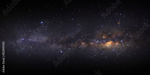 Panorama clearly milky way galaxy at phitsanulok in thailand. Long exposure photograph.with grain