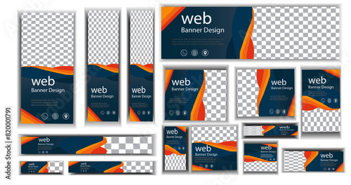 Horizontal header web banner Modern Gradient yellow  for website design, Social Media .