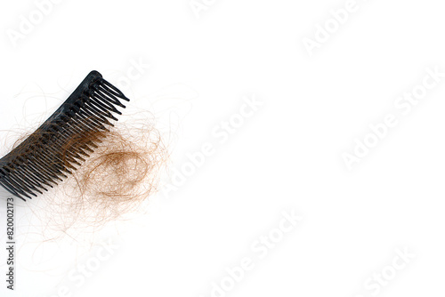 Hair loss  hair loss every day  serious problems and hair loss on a white background.