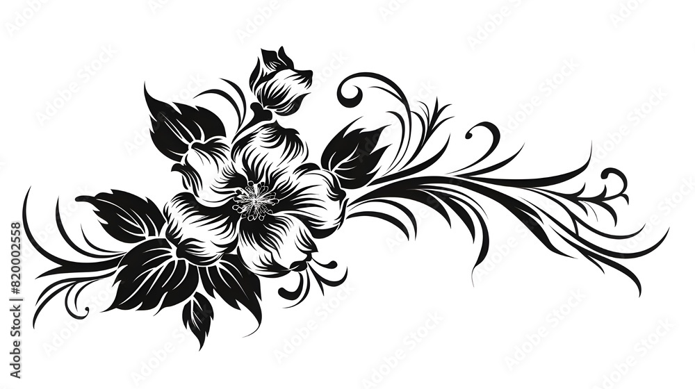 black and white floral ornament black and white floral ornament