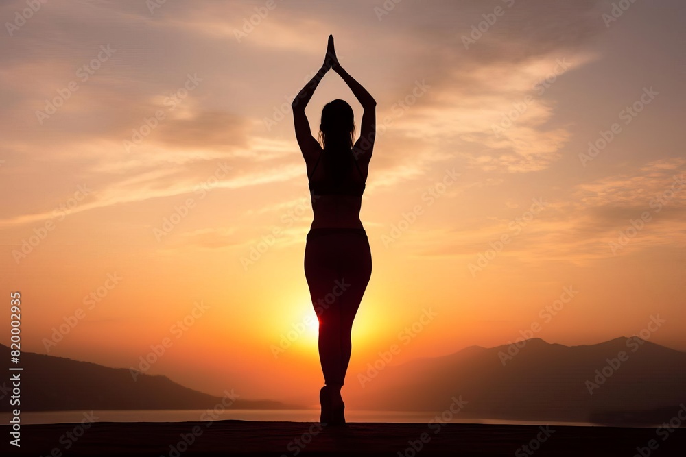 A woman performing yoga, enhancing her physical fitness