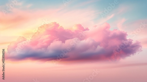 A large pink cloud in the sky