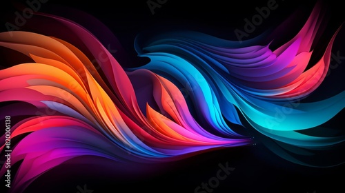 Swirling abstract wallpaper with colorful waves in a futuristic motion design