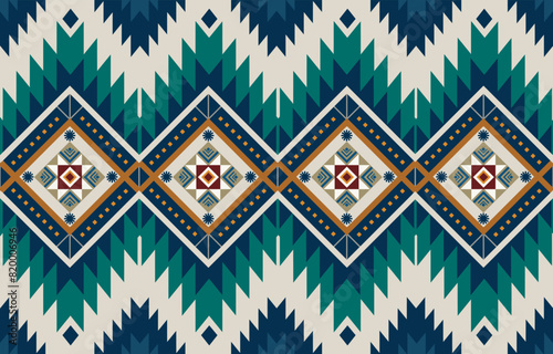 Ethnic tribal Aztec colorful background. Seamless tribal pattern, folk embroidery, tradition geometric Aztec ornament. Tradition Native and Navaho design for fabric, textile, print, rug, paper