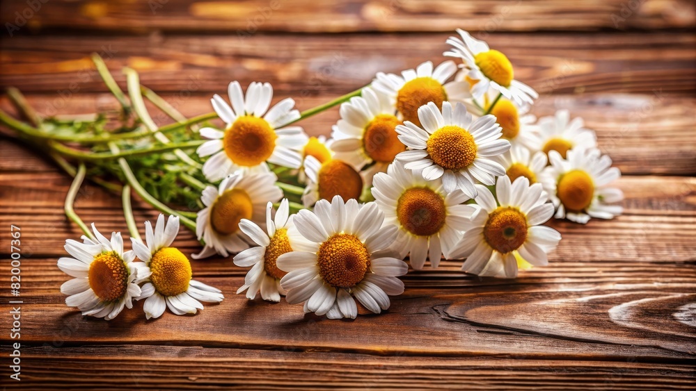 Bouquet of daisies on a wooden background. Bouquet of daisies on a wooden background.