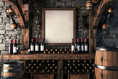 Wine Cellar Filled With Bottles of Wine photo