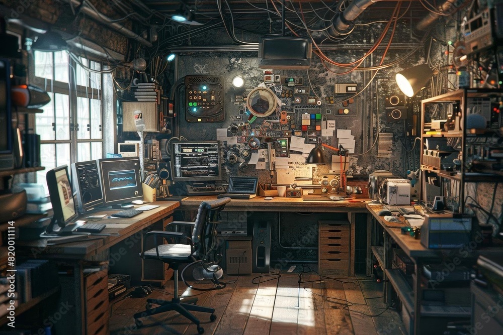 Artistic tech workspace