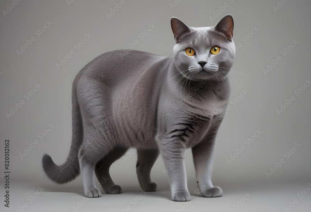 Obraz premium Chartreux Cat Breed Isolated gray
