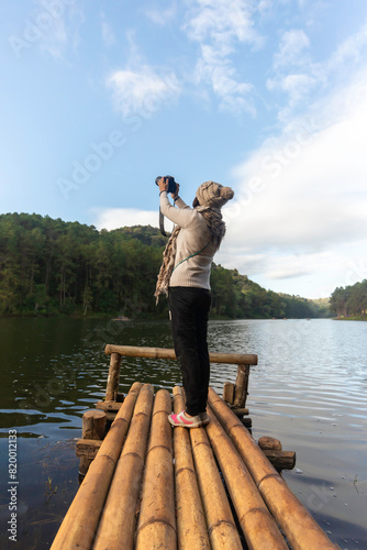 Pang-ung  pine forest park   Mae Hong Son  North of Thailand  forest background. Concept Travel