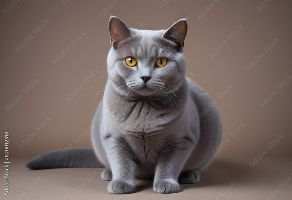 Chartreux Cat Breed Isolated Chartreux Cat Breed Isolated