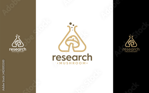 Research Mushroom modern logo design