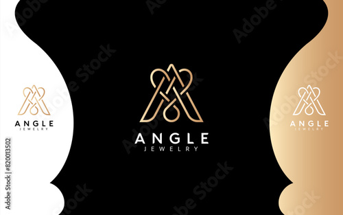 Letter A Jewelry luxury logo design