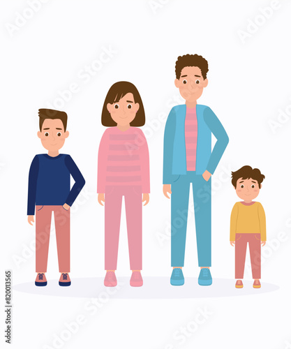 Wallpaper Mural Happy family vector flat illustration simple design Torontodigital.ca