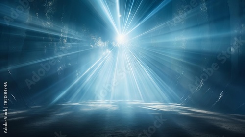 Blue light beams in a foggy space © nattapon98