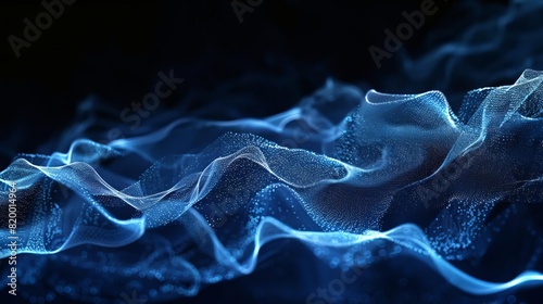 Blue particle wave photo