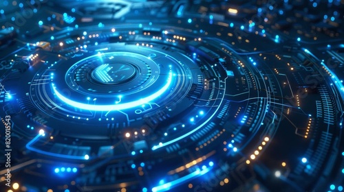 Wallpaper Mural Blue tech circle Torontodigital.ca