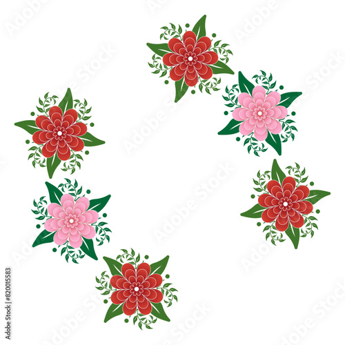 Pink and red flowers Vectors