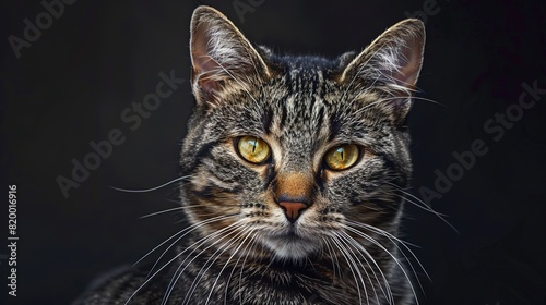 Close-up of a Cat with Yellow Eyes