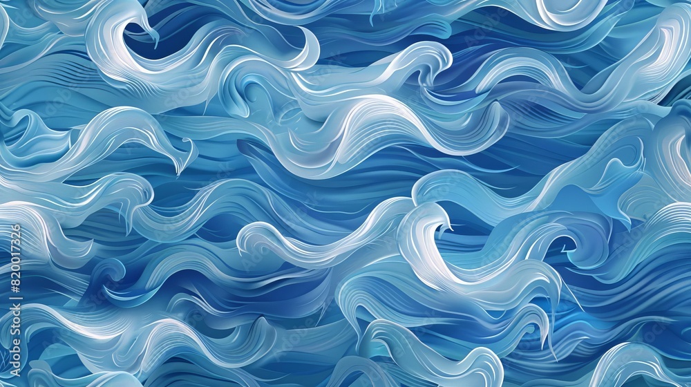 A mesmerizing abstract pattern of swirling blue waves, evoking a sense of calm and fluidity in various shades of blue and white. A mesmerizing abstract pattern of swirling blue waves, evoking a sense of calm and fluidity in various shades of blue and white.