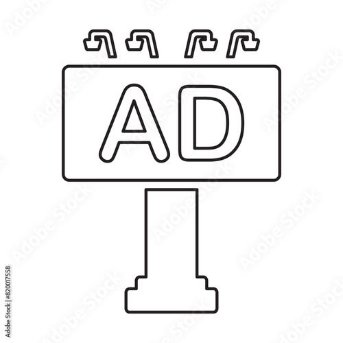 Advertising Billboard Icon Line Vector graphics
